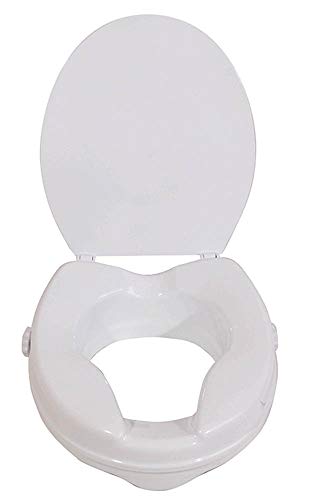 Aidapt 50mm (2") Elevation Raised Comfortable Toilet Seat with Lid Easy Fit White - Image 2
