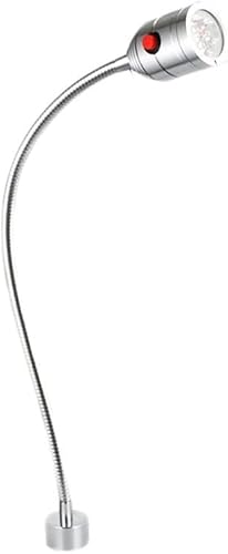 Flexible Gooseneck Magnetic LED Work Light, 3W/220V Industrial Light for CNC Lathe, Machine Tools, Workshop Lighting(3W/24V)