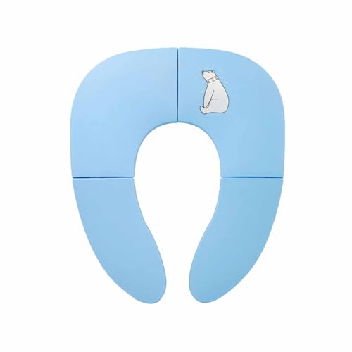 TUSTMO 補助便座 子供 トイレ 補助 便座 幼児 幼児用便座トレーニング 子供用 補助便座フック付き 取っ手 おまる ベビー ハンドル トイレトレーニング ソフトクッション 男の子 女の子 赤ちゃん (ライトブルー)