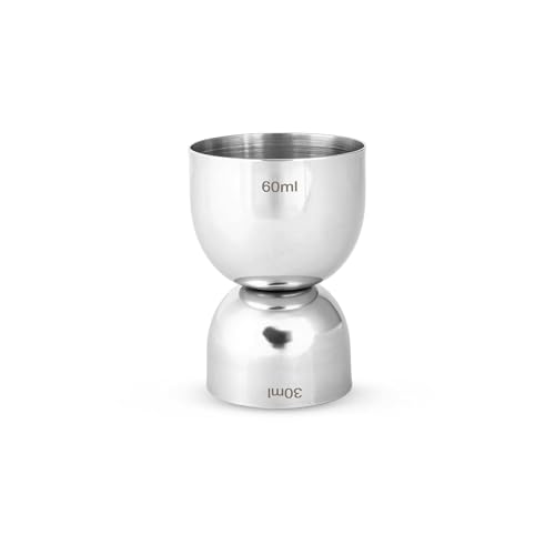 Image of Saylani Peg Measurer 30 & 60ml Glass Used to Liquor Measuring Cup Double Sided Stainless Steel Glossy Finish