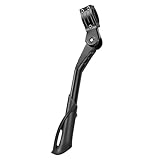 Geeignet für Fahrradständer von 20-29 Zoll, verstellbarer Seitenständer, höhenverstellbarer Mittelpumpenständer, geeignet für Mountainbikes, Elektrofahrräder und Rennradständer. (Zweiloch schwarz)