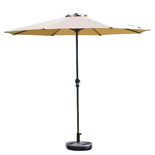 GTHTUHFD Parasol De Jardin, Parasol De Terrasse Extérieur, Colonne Centrale en Fer, Parasol De Terrasse avec Éclairage LED, Parasols De Terrasse avec Base De Réservoir d'eau, Bas,Khaki