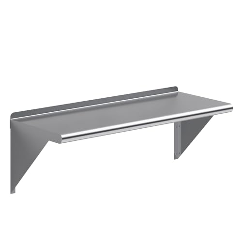 Image of AmGood 36 inch Long X 14 inch Deep Stainless Steel Wall Shelf | NSF Certified | Appliance & Equipment Metal Shelving | Kitchen, Restaurant, Garage, Laundry, Utility Room