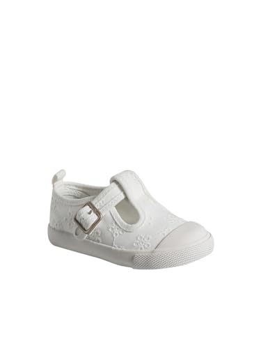 VERTBAUDET Sandales babies brodées bébé BLANC CLAIR UNI AVEC DECOR 22
