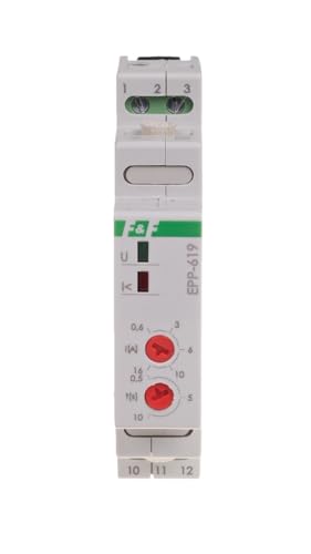 Stromkontrollrelais 1-Phasen 0,6-16A AC 1P 0,5-10sek EPP-619 f&f 5908312593928
