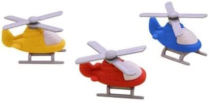 Image of AK Store (Pack of 4) 3D Cute Cartoon Shape Rubber Pencil Erasers, School Stationery for Kids, Boys Girls, Birthday Return Gifts (Helicopter)
