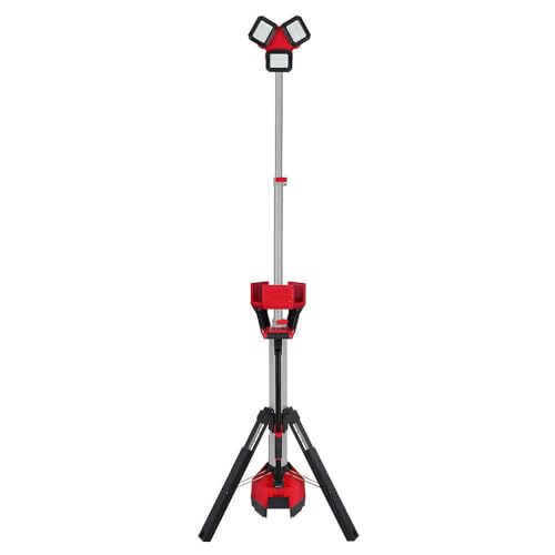 JINYUMT Tower Light, for Milwaukee 2136-20 M18 18V 6000 Lumens Li-Ion Tower Light (Size:9.6 x 10.1 x 41.2 in) - Bare Tool, red,black