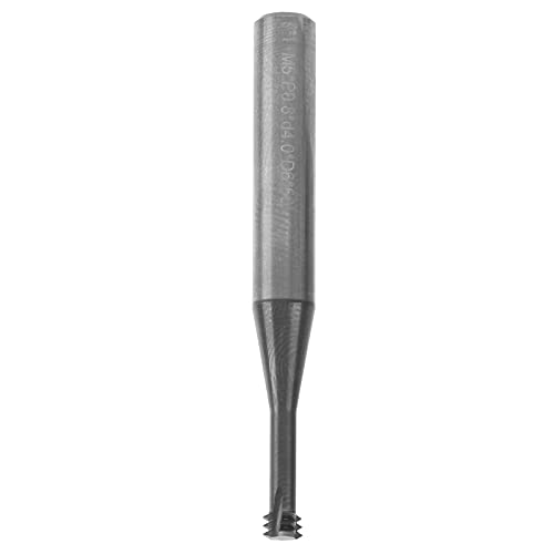 Baxnore Fresa de 3 flautas, Broca enrutadora de acero de tungsteno, Fresa de rosca de 60 grados, Cortador de grabado resistente al desgaste para cobre de aluminio M5x0.8xD6x50
