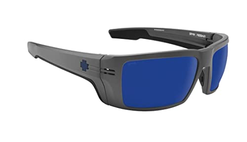 Spy ANSI Certified Rebar Sunglasses Matte Gunmetal with Happy Gray Green Polar Dark Blue Spectra Mirror Lens3
