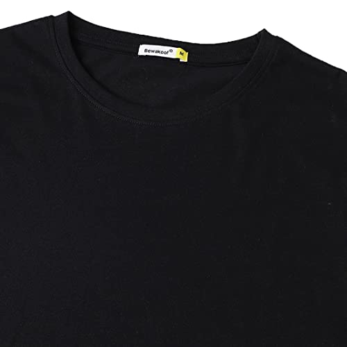 Image of Bewakoof Black Half Sleeve Apple Cut T-Shirt