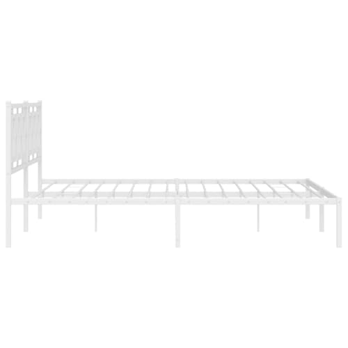 Bettgestell mit Kopfteil Metall Weiß Bett Multifunktionsbett Multifunktionsbett Geeignet für Hotel und Studios 200x200cm – Bild 7