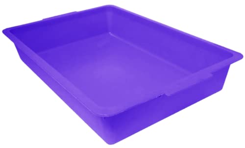 TRTO 1PCS 36CM CAT LITTER TRAY SMALL / MINI SIZE KITTEN TOILET TRAY PLASTIC EASY TO USE AND CLEANS (Purple)