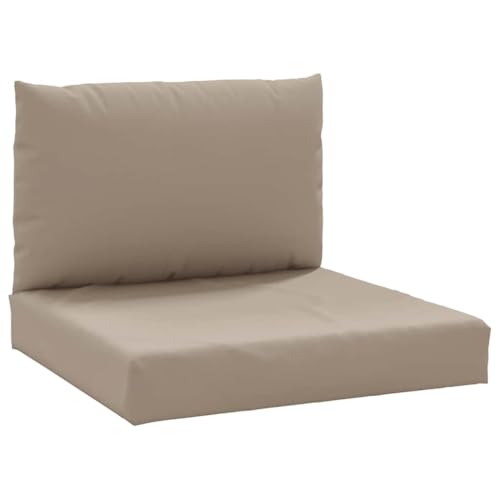 vidaXL Cojines para Palets 2 uds, Almohadas de Asiento Respaldo, Almohadillas de Silla Sofá, Decoraciones para Jardín, Tela Oxford Gris Taupe