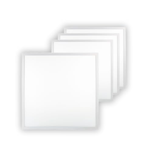 ENOVALITE 4x LED Panel 62x62 cm - 36W 4000K Neutralweiß 3600lm flimmerfrei - flache Einbauleuchte für Rasterdecke - LED Deckenleuchte Rasterleuchte Paneele - mit 230V Marken-Netzteil - 620x620x9mm