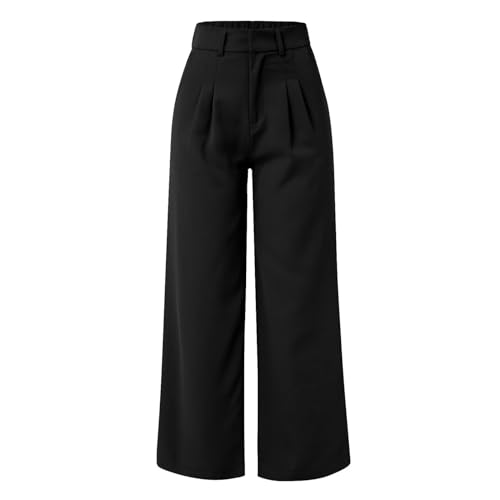 Wide Leg Stretchy Work Pants Slacks for Women Business Casual Pants High Waisted Waffle 26''/28'' Dress Pants4