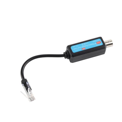 Wakects Ethernet-zu-Koaxial-Adapter, 1 Paar Ethernet über Koaxial, 10/100 Mbit/s 1-Kanal-Passiv-IP-Netzwerk-Koaxial-Sender-Empfänger-Extender für NVR-IP-Kamera