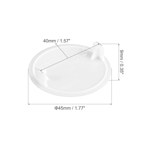 Image of uxcell 10Pcs Hinge Hole Covers, 40mm(1-9 /16 inch) Dia Plastic Concealed Hole Cover Round Flush Type Caps for Furniture Cabinet Cupboard, White