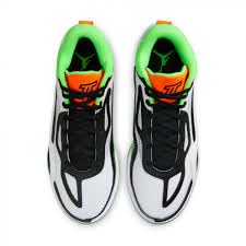 Image of NIKE Tatum 1 Basketball Shoes (DZ3324-108, White /Black /Green Strike /Total Orange) Size 11