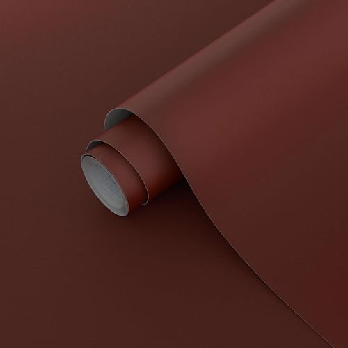 Dimoon 78.7x17.7 Peel and Stick Wallpaper Dark Red Contact Paper Environmentally Friendly Materials Thickening Upgrade Embossed Renter Friendly Wall Paper Modern Vinyl Wrap for Countertop Bedroom