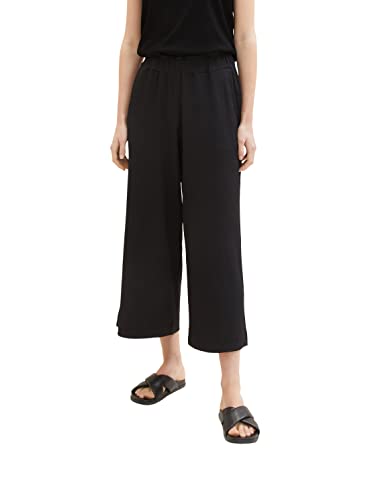 TOM TAILOR Denim Damen 1036854 Basic Culotte Hose, 14482-Deep Black, S