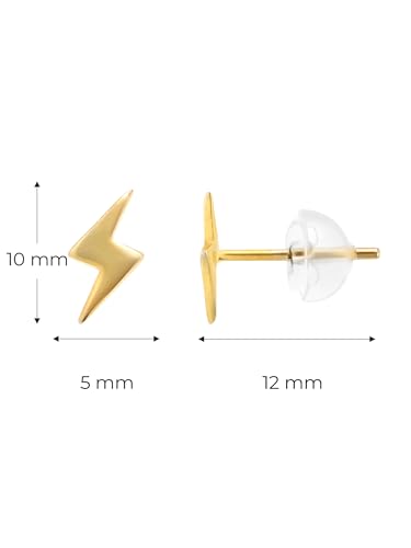 Image of Solid 925 Sterling Silver Stud Earrings for Women & Men, Hypoallergenic 18K Gold Plated & Silver Small Studs, Minimalist Elegant Earrings for Birthday, Party, Daily Gift