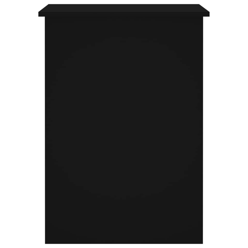 Scrivania nera in legno 100 x 55 x 75 cm con 2 scomparti, scrivania da ufficio e scrivania per computer per casa, studio, ufficio, laptop e monitor