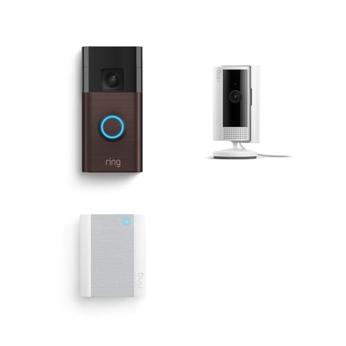 Ring Battery Doorbell with Ring Indoor Cam 2nd Gen and Ring Chime
