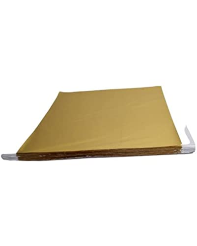 Image of Gold Leaf Sheets, 100 Sheets, 8 by 8.cm Gilding Foil for Gilding, Resin Art, Decoration Crafting, Paintings, Arts Crafts, Nail Deco,Furniture, Size 3.14 * 3.35 inhches (100)