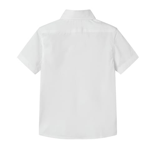 Mud Kingdom Boys White Dress Shirts Button Down Top with Short Sleeve Summer2