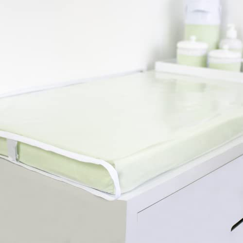Trocador De Bebê Verde Chambrê Com Viés Branco