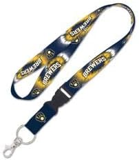 Milwaukee Brewers TDYE ランヤード 取り外し可能なバックル付き 1インチ