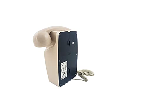 Miniatura 7 de GPO 746 Teléfono fijo retro de pared con pulsación de botones - Cable en espiral, timbre auténtico - Marfil