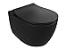 Produktbild Aqua Bagno | Spülrandloses Hänge-WC, Keramik Toilette in schwarz matt, Wand-WC, Tiefspüler WC, randlos | 51 cm lang