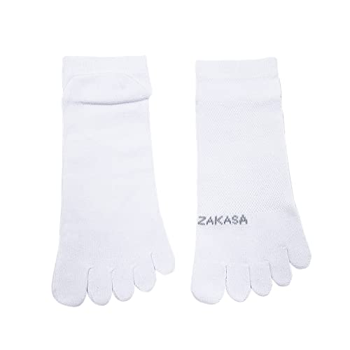 ZAKASA Toe Socks for Men Ankle: No Show Low Cut Toe Socks Individual Five Finger Cotton for Athletic Running 5 Pairs