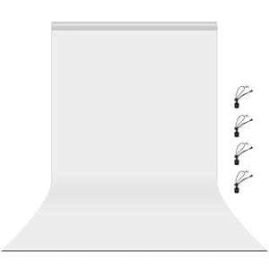 PULUZ 10FTX20FT White Backdrop Background for Photography Photo Booth Backdrop for Photoshoot Background Screen Video Recording Parties Curtain