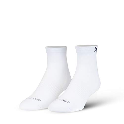 Odd Sox Basix White Quarter Socks, Men Women, Athletic, Lightweight, 3 Pack