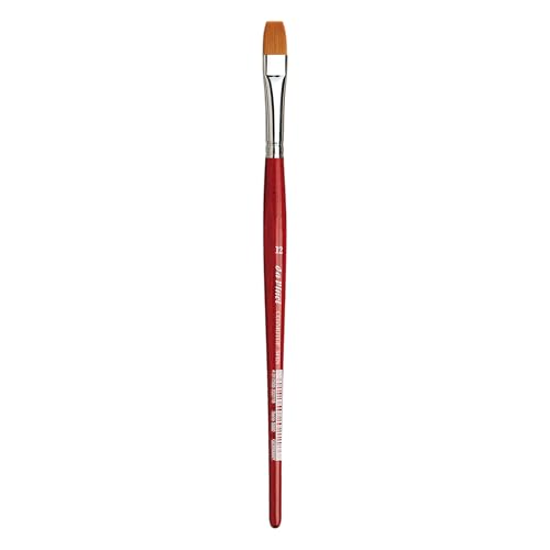 Image of da Vinci Watercolor Series 5880 CosmoTop Spin Paint Brush, Flat Synthetic with Red Handle, Size 12 (5880-12)