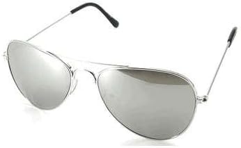 SILVER MIRRORED LENS Unisex Metal Frame Mens Pilot Sunglasses UV400 Protection RETRO Bogoo