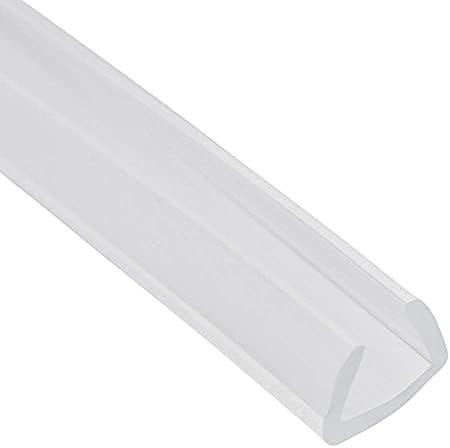 Amazon.com: Tira de sellado de vidrio para puerta de ducha de baño, cinta  de sellado de bordes, tira de sellado de bordes de goma de canal en U,  sellado eficiente (color: 0.472