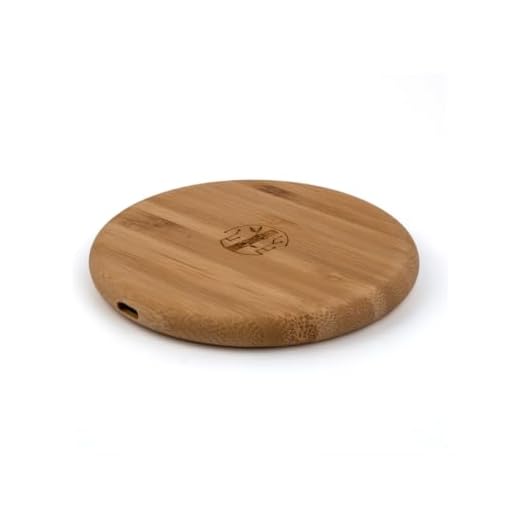 KIBODO - Chargeur à Induction en Bois, 15W Compatible iPhone Samsung Huawei Xiaomi, Station de Chargement sans Fil en Bambou, Protection Qi, Connexion USB C, Indicateur LED