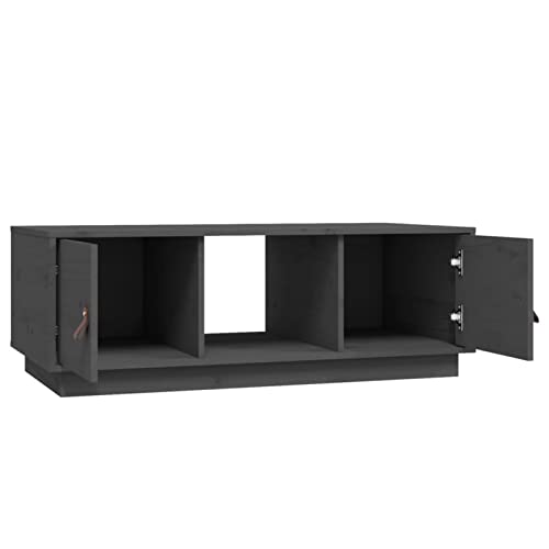 Table basse noire 100 x 50 x 35 cm en pin massif table d'appoint - 7