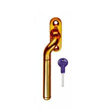 CRANKED LOCKING ESPAG. HANDLE LEFT HAND, Florentine Bronze, 58mm x 20mm