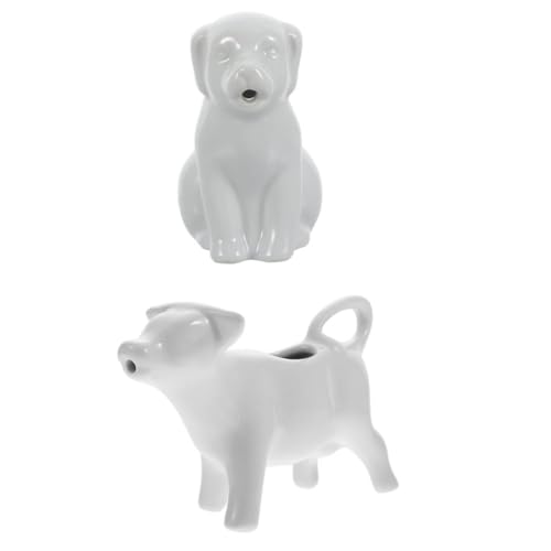 VICASKY Jarra de Leche de Cerámica Diseño de Animales, Capacidad 40ml, Mango Ergonómico para Servir Crema y Leche, Paquete de 2 Unidades para Café y Té