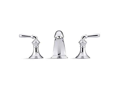 Bathroom Faucet by KOHLER, Bathroom Sink Faucet, Devonshire Collection, 2-Handle Widespread Faucet with Metal Drain, Polished Chrome, K-394-4-CP Bathroom Faucet by KOHLER, Bathroom Sink Faucet, Devonshire Collection, 2-Handle Widespread Faucet with Metal Drain, Polished Chrome, K-394-4-CP