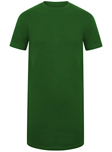 Athletic Sportswear Longline Herren-T-Shirt, kurzärmelig, Baumwolle, einfarbig, lang, Größe S, M, L, XL, 2XL, 3XL, 4XL, grün, S Cover