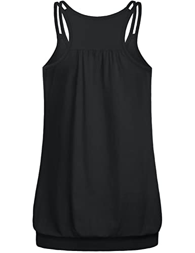 NEWMEEN Women's Scoop Neck Spaghetti Strap Racerback Sports Cami Tank Tops2