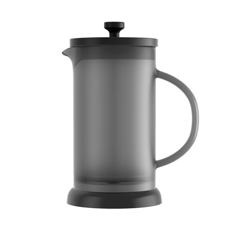 EZZNTIAL Cafetera de prensa francesa, resistente al calor, duradero, vidrio negro esmerilado de borosilicato, 34 onzas.