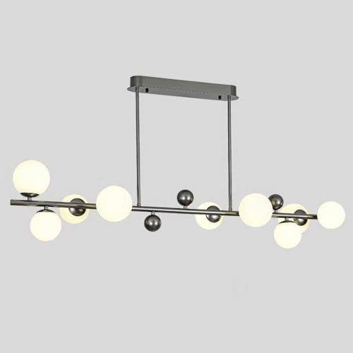 Lustre linéaire en métal noir et verre haut de gamme