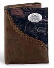 Ohio state leather tri fold wallet camo