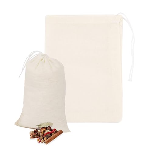 ASIRYVA 1PCS Premium Reusable Cotton Muslin Strainer Bag, Cheese Cloths for Straining, Home Brewing & Hop Bags (35cm x 25cm)